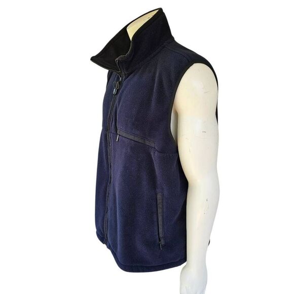 Vintage Eddie Bauer Men’s XXL Navy Blue Fleece Vest Full Zip Made in USA - Picture 3 of 7